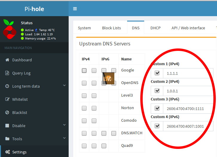 pihole blocking cache credentials