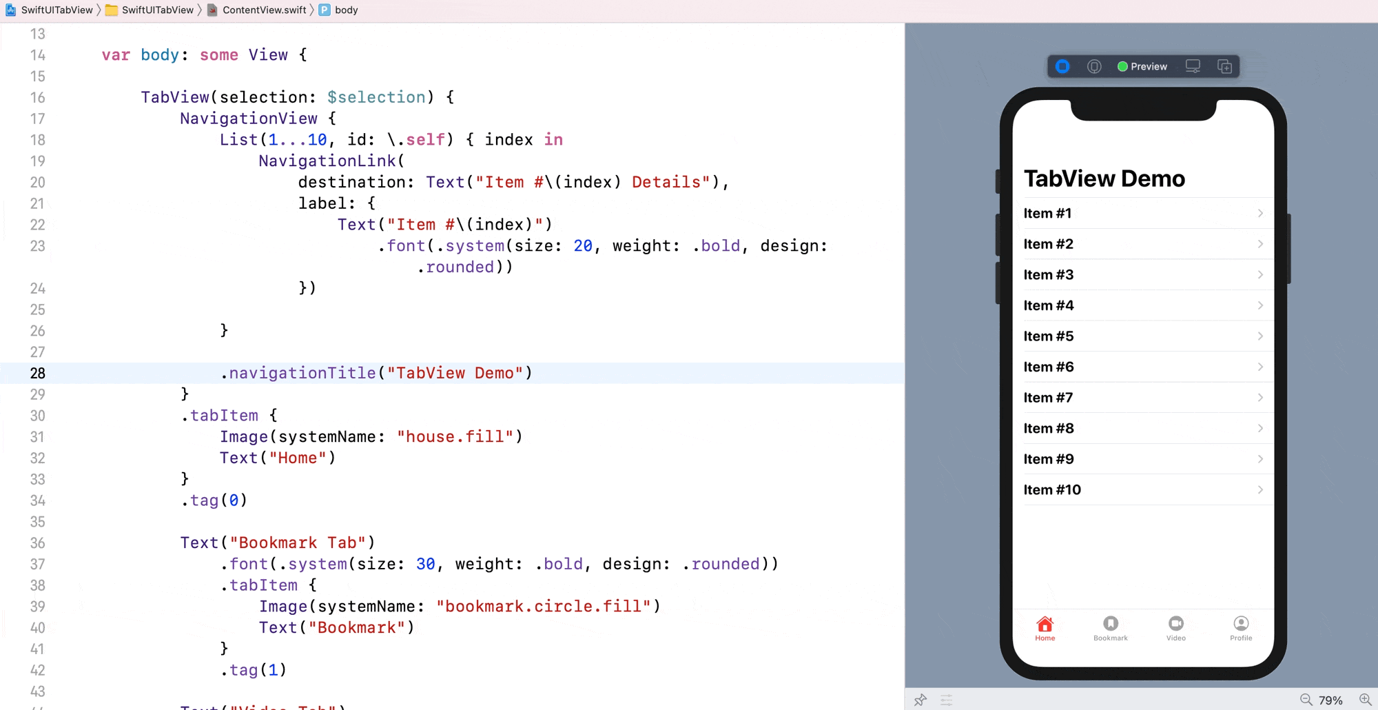 swiftui tabview focus on second tab